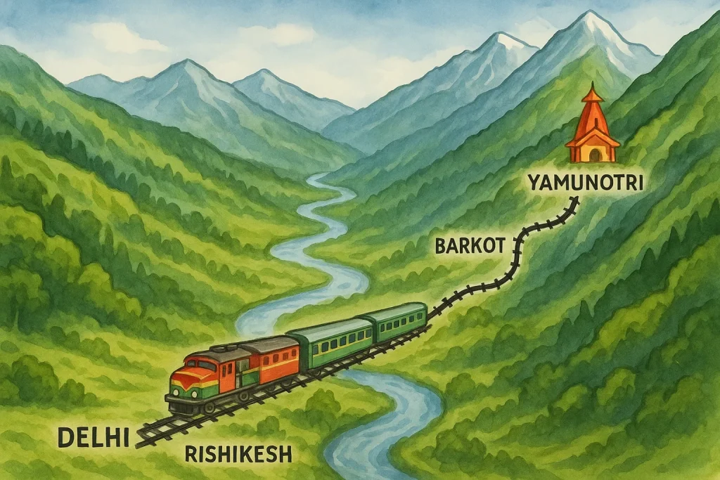 Yamunotri by Train- Route map